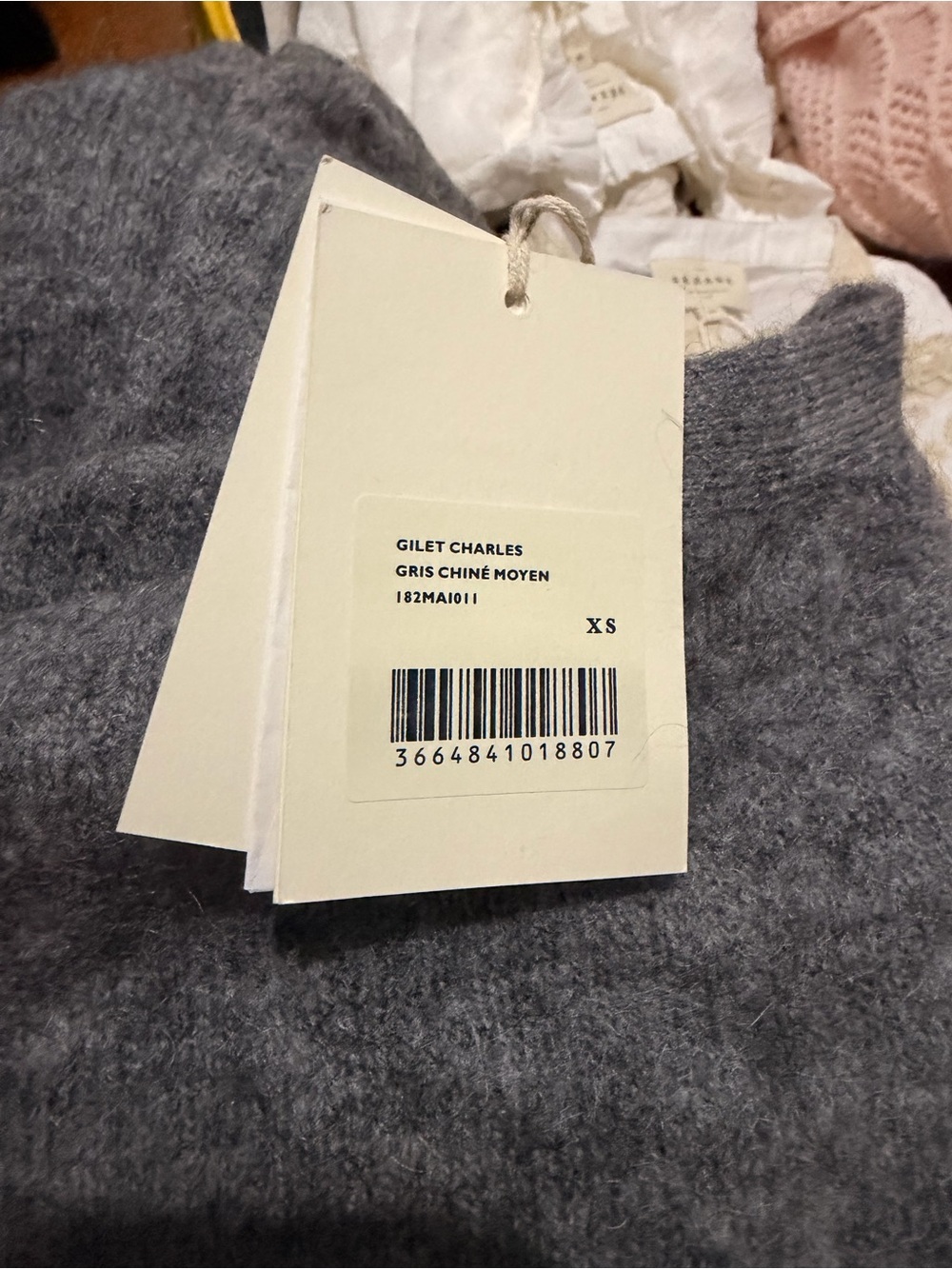 Sezane Charcoal Gray Button-Front Knit Cardigan - Picture 4 of 4